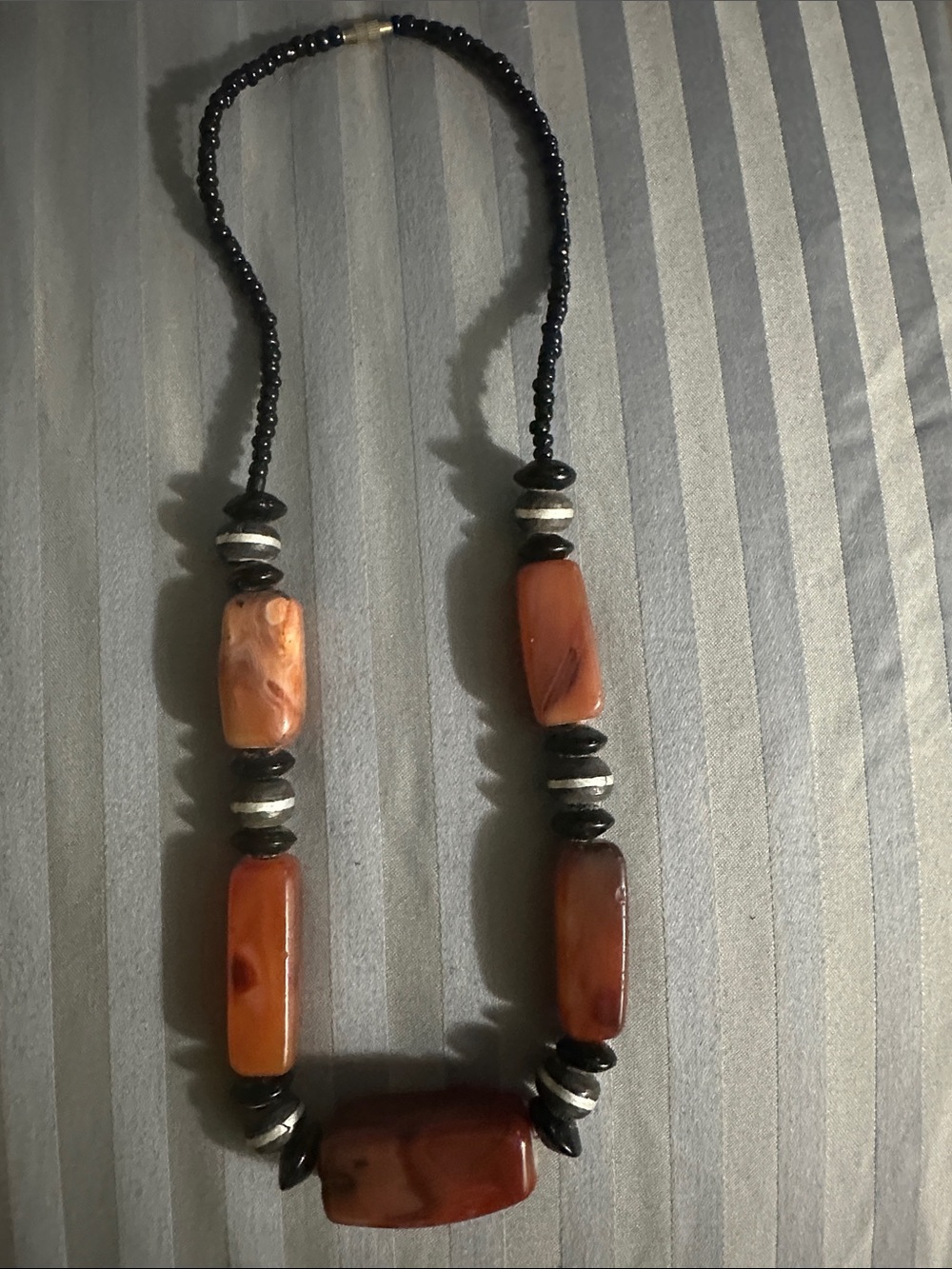 Handcrafted Brown Agate Bead Necklace - Unbranded